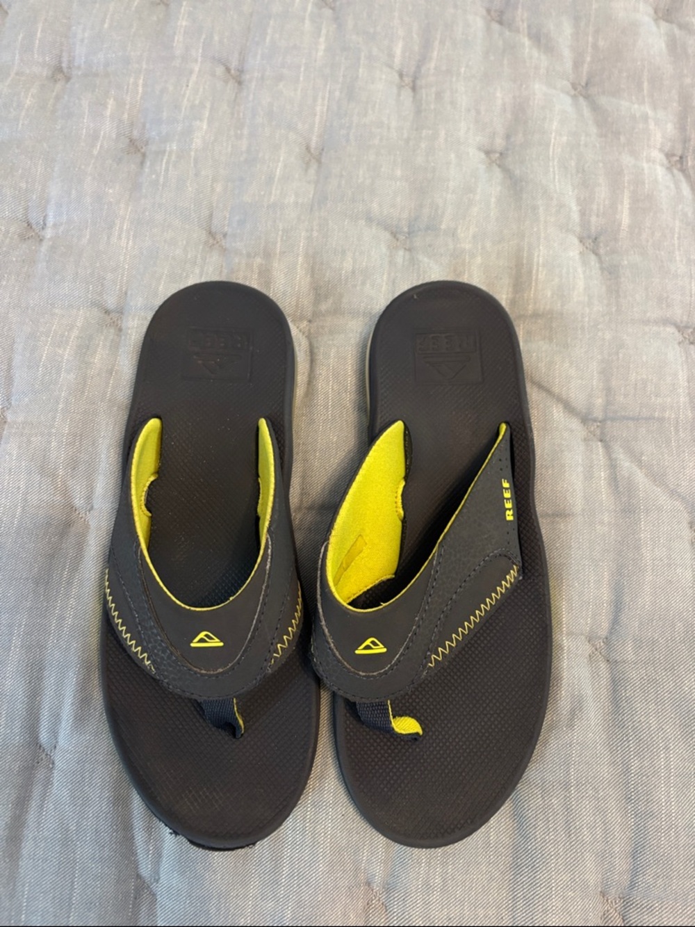 Reef Navy and Neon Yellow Boy’s Thong Sandals